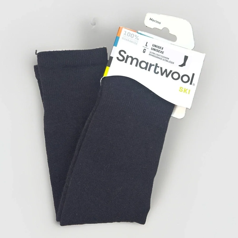 NWT Smartwool Ski Ultra Light Cushion Socks Merino Wool Unisex Size Large Black